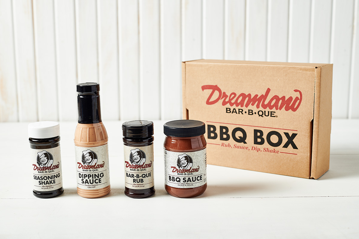Dreamland-BBQ-Box Dreamland BBQ Ribs, Sausage, Chicken, Pork, and Turkey